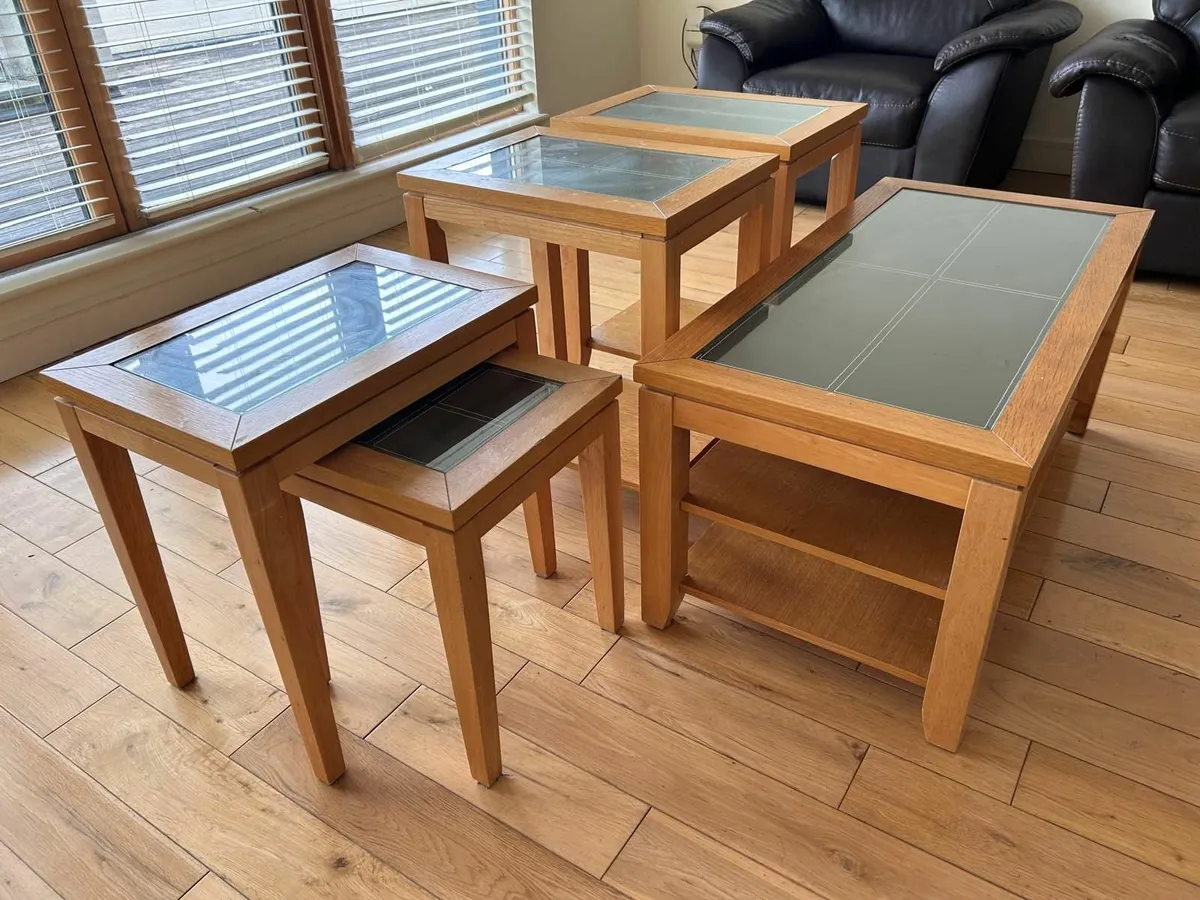 Coffee Table + 4 Matching Side Tables (Set of 5) - Image 1