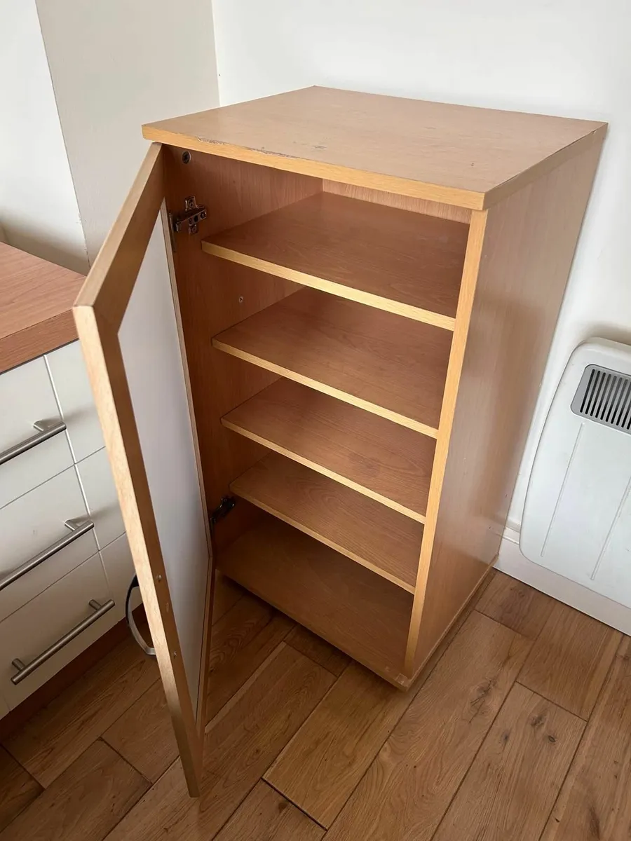 FOR SALE: Wooden Storage Cabinet with Shelves - Image 1