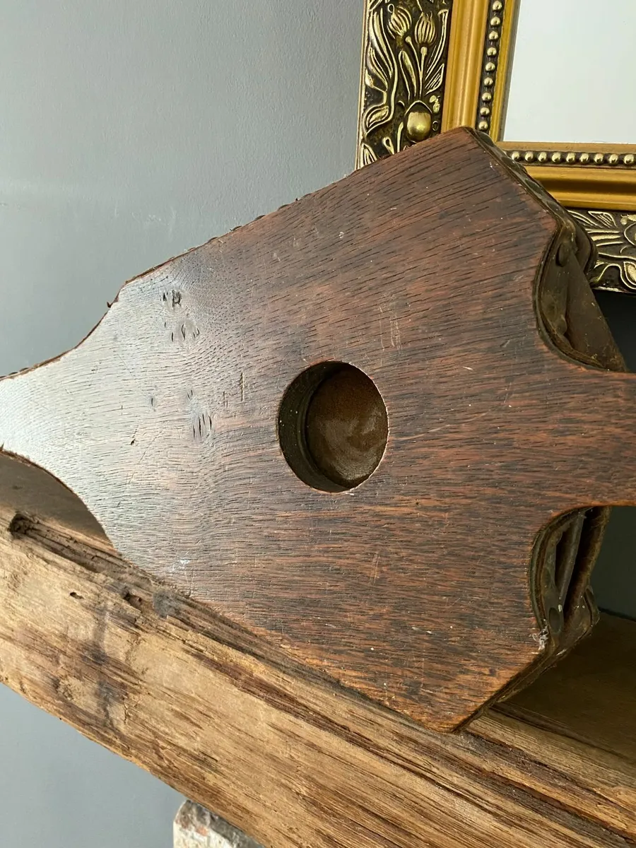 Antique Large Leather & Oak Fire Bellows 4ftApprox - Image 3