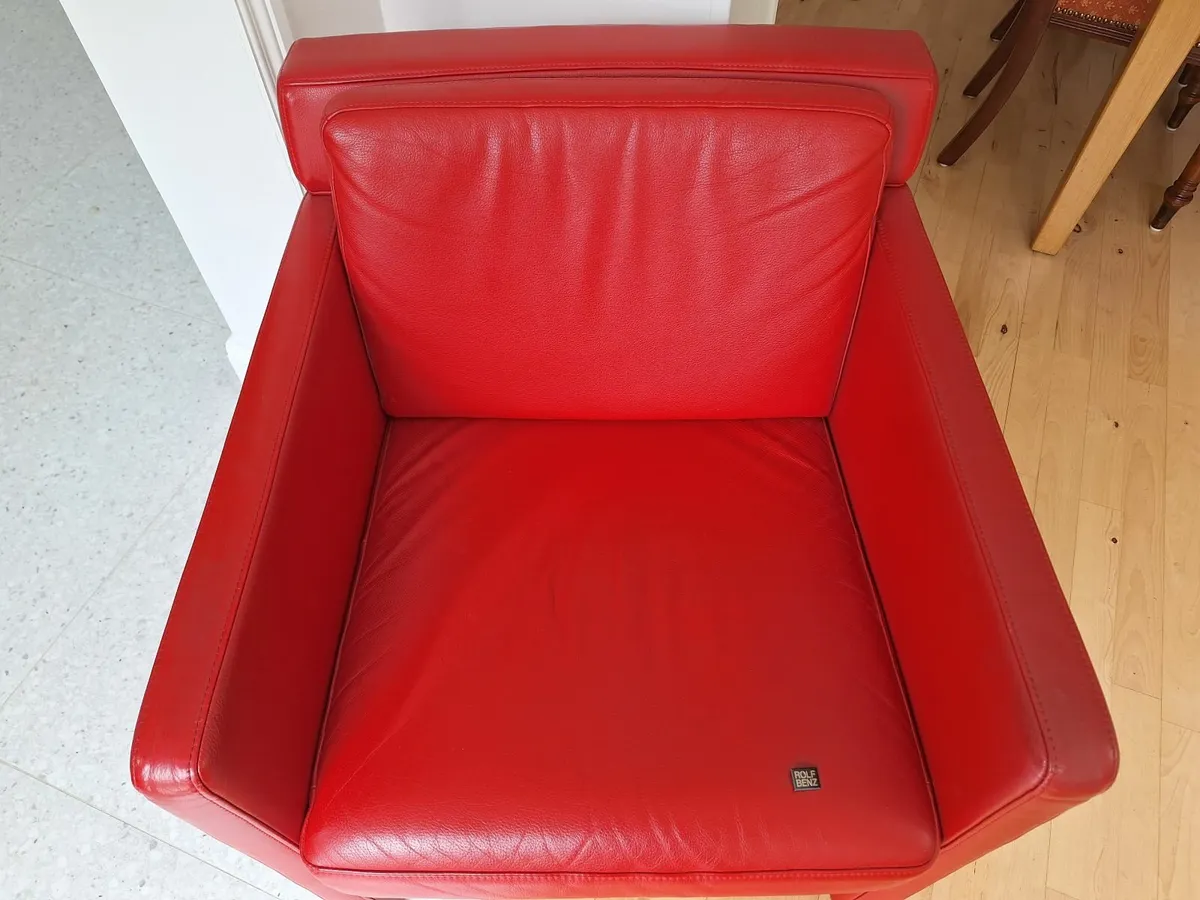 Classic designer leather armchair - Image 4