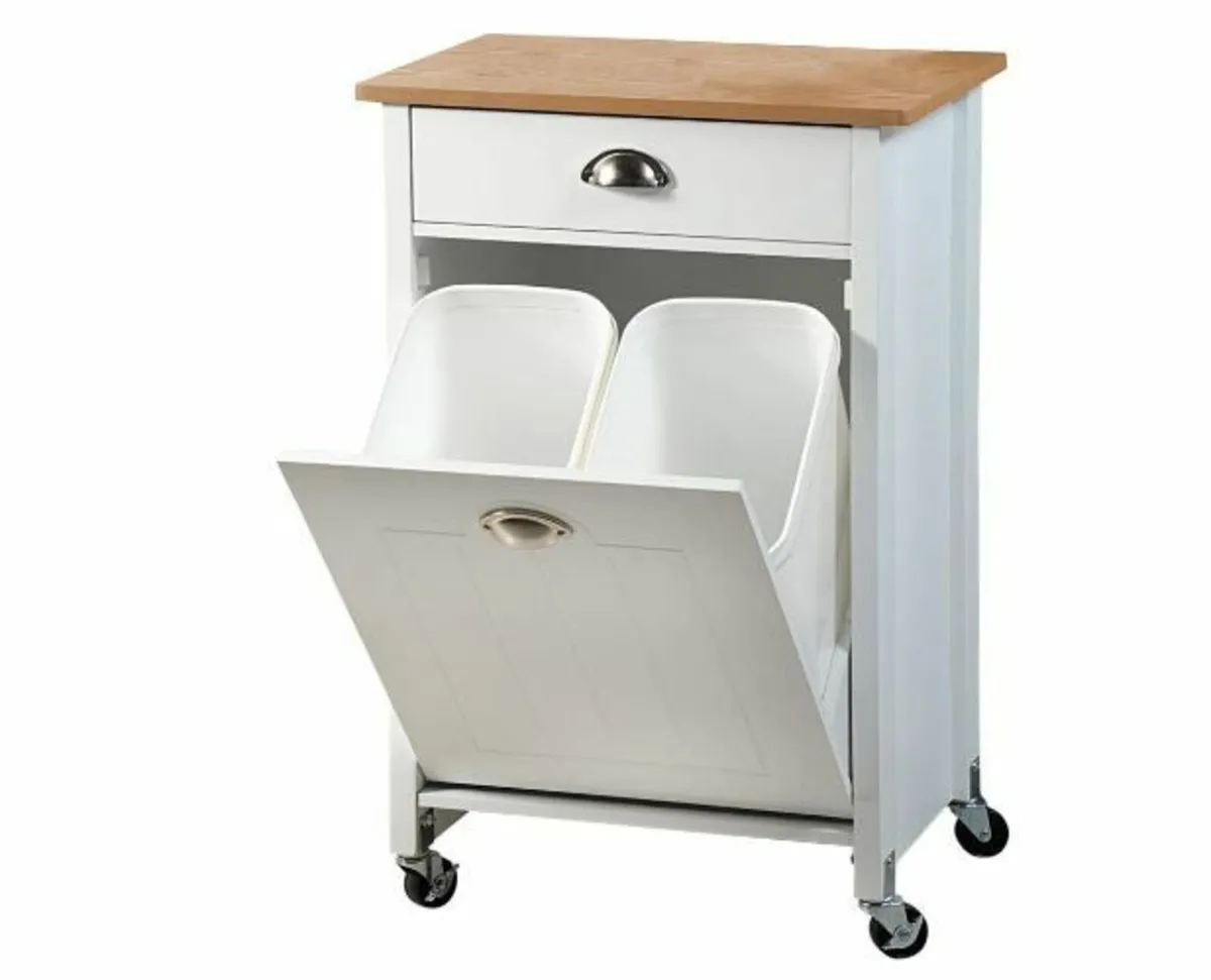 Wooden Kitchen Trolley, White, 79 cm - Image 2