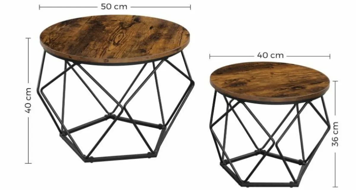 Round Coffee Table, Set of 2, Living Room - Image 4