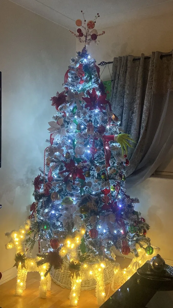8ft snowy Christmas tree