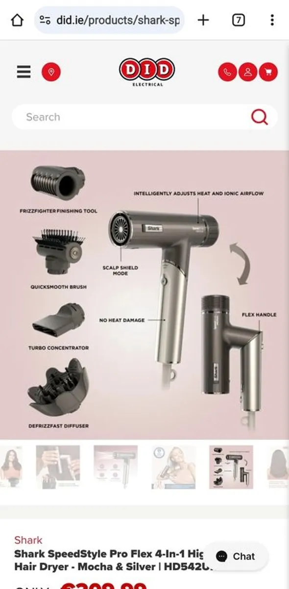 Shark SpeedStyle Pro FLEX 4-in-1 High-Velocity Hair Dryer System  HD542UK - Image 1