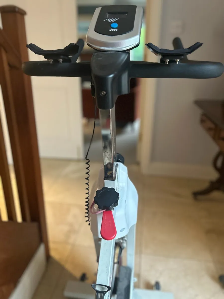 Crystaltech White and Red Spin Bike - Image 3