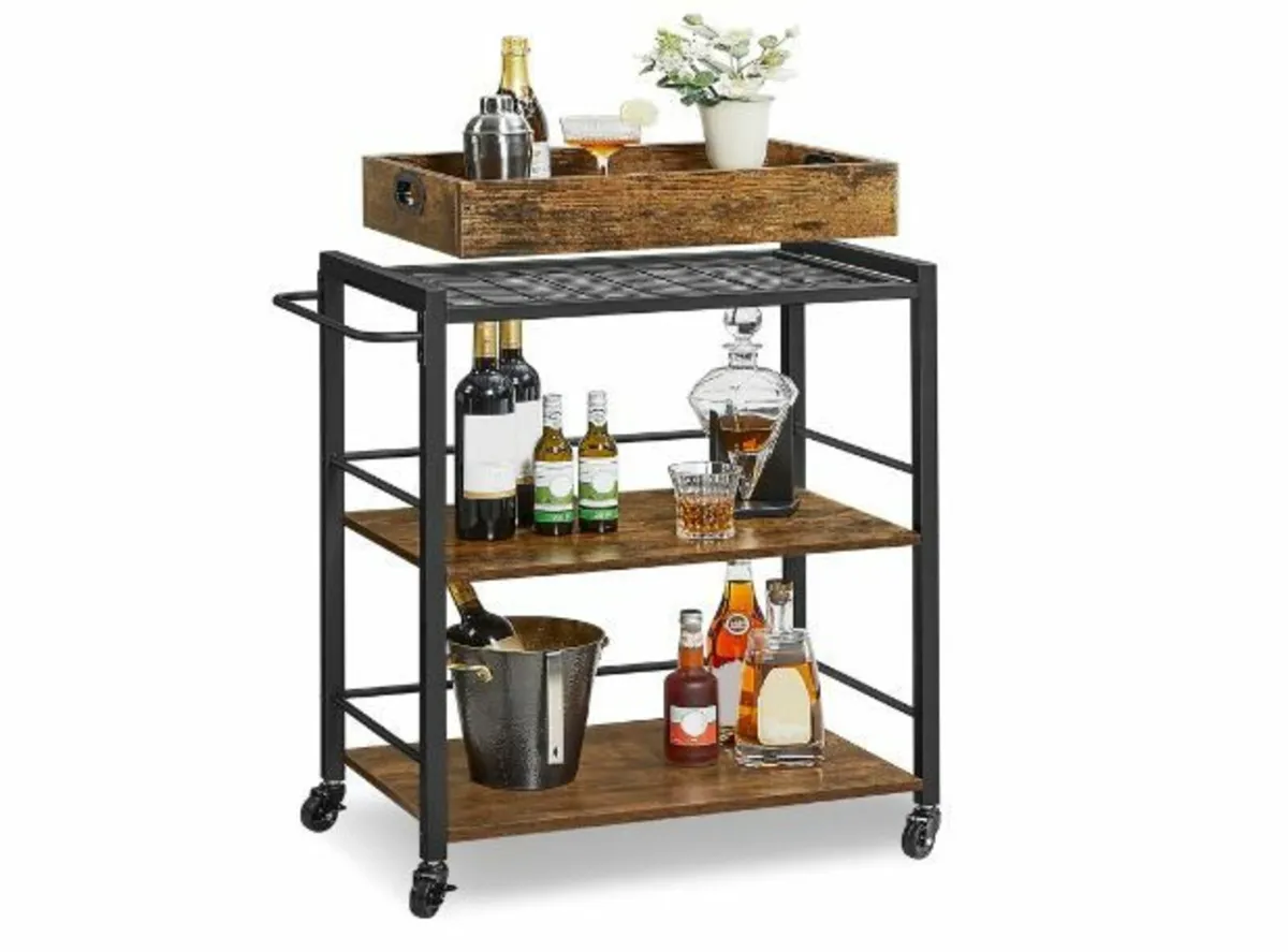 Industrial Style Serving Trolley - Image 1