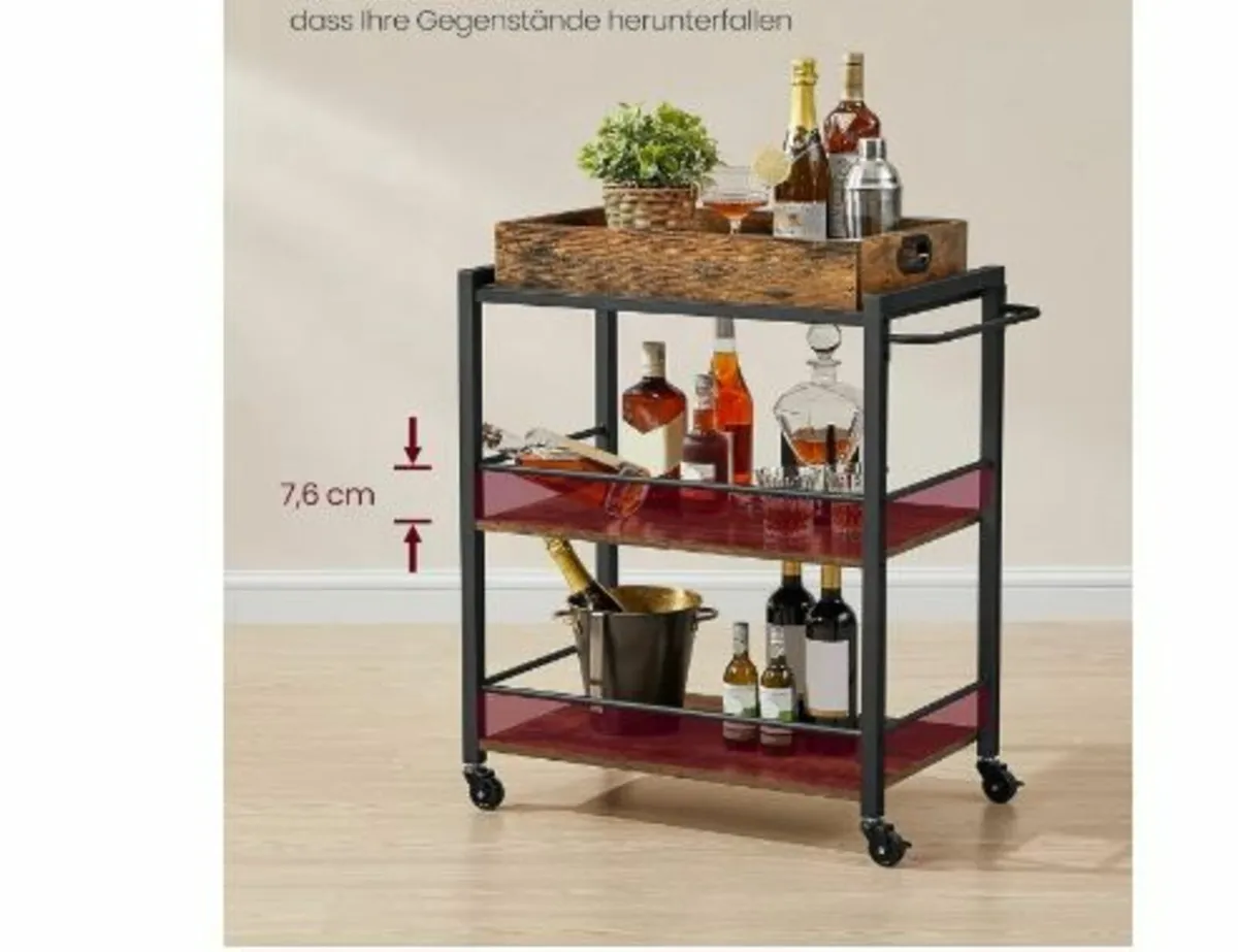 Industrial Style Serving Trolley - Image 3