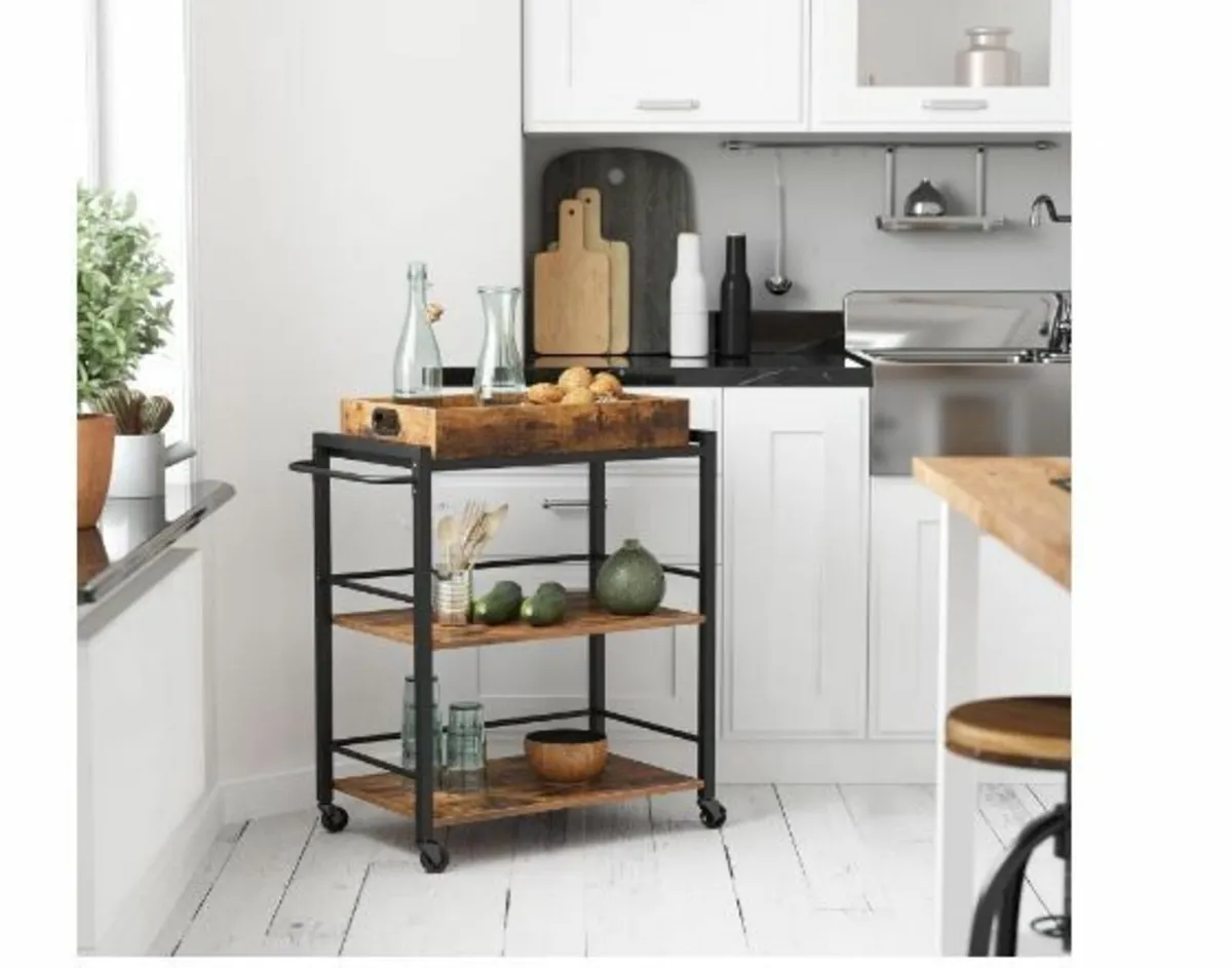 Industrial Style Serving Trolley - Image 4