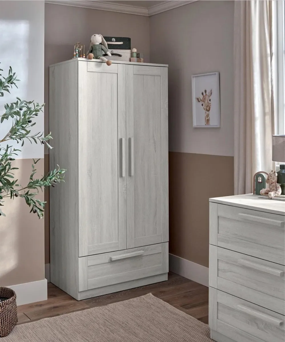 Mamas and Papas Atlas wardrobe- Nimbus White - Image 1