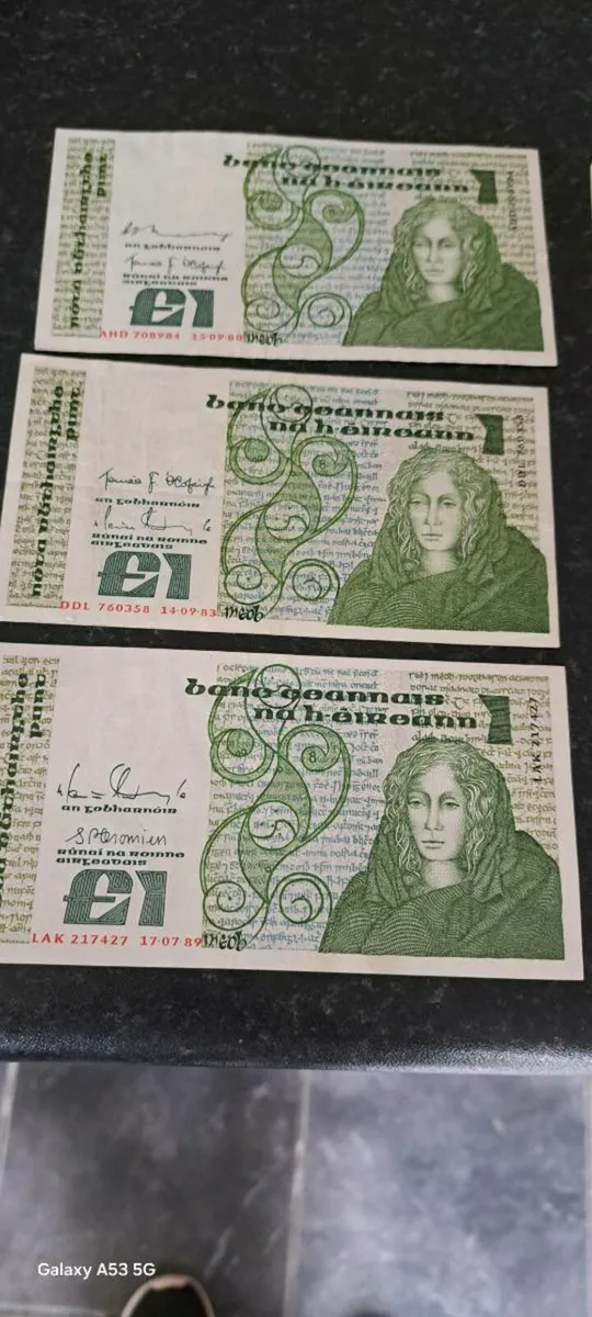 5 0ld irish  pound  noats - Image 2