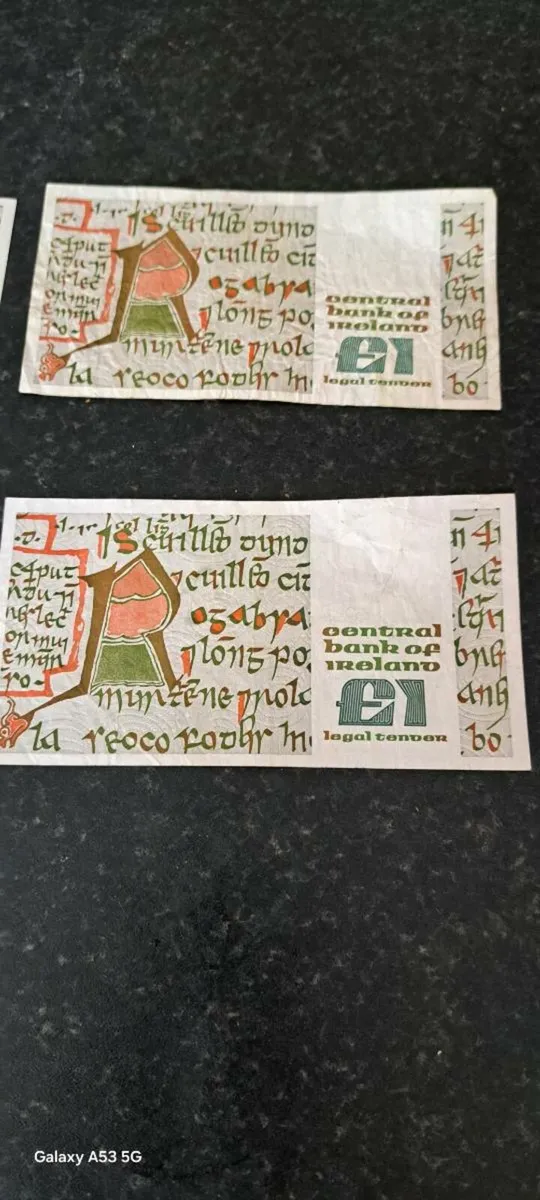 5 0ld irish  pound  noats - Image 4