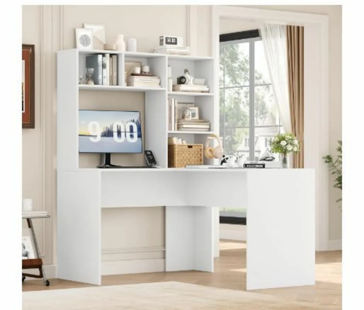 Corner Desk, White Desk, L Shape - Image 2