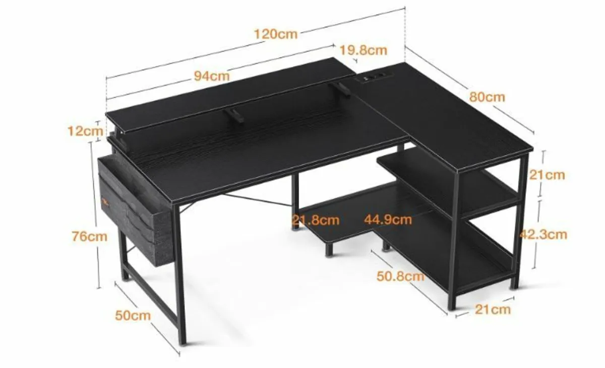 Gaming Table L Shape, 120 x 80 cm - Image 3