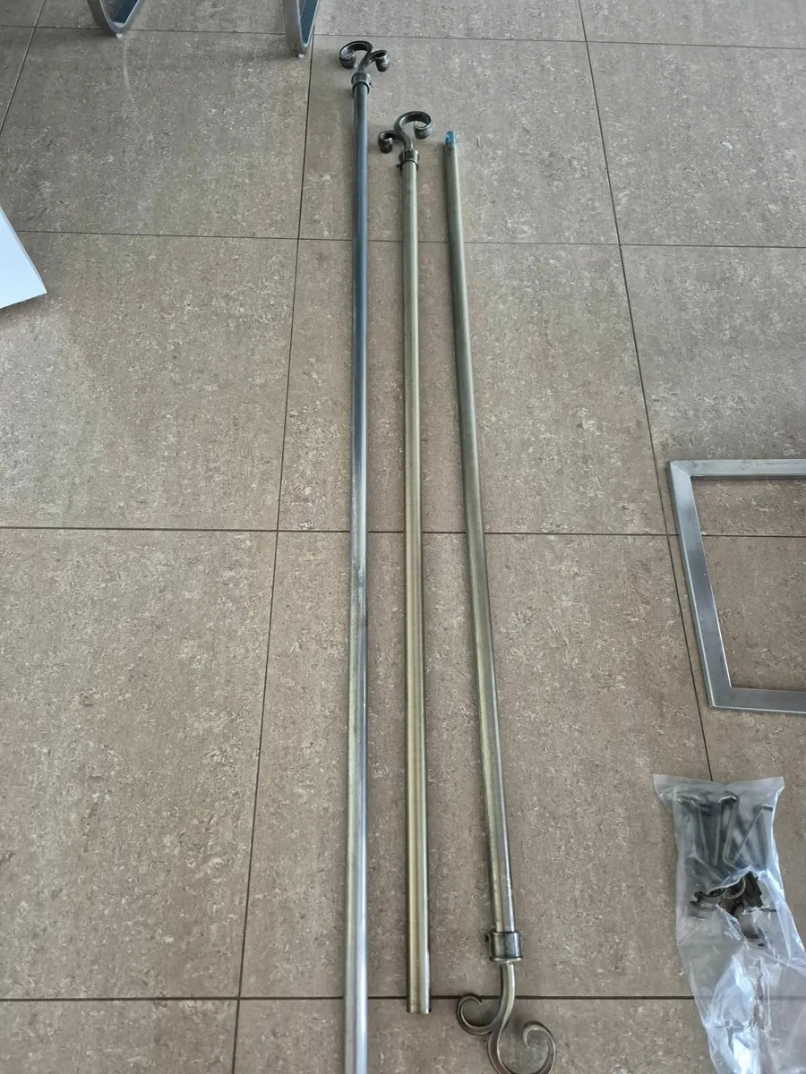 Curtains x2 and Poles x2 - Image 2