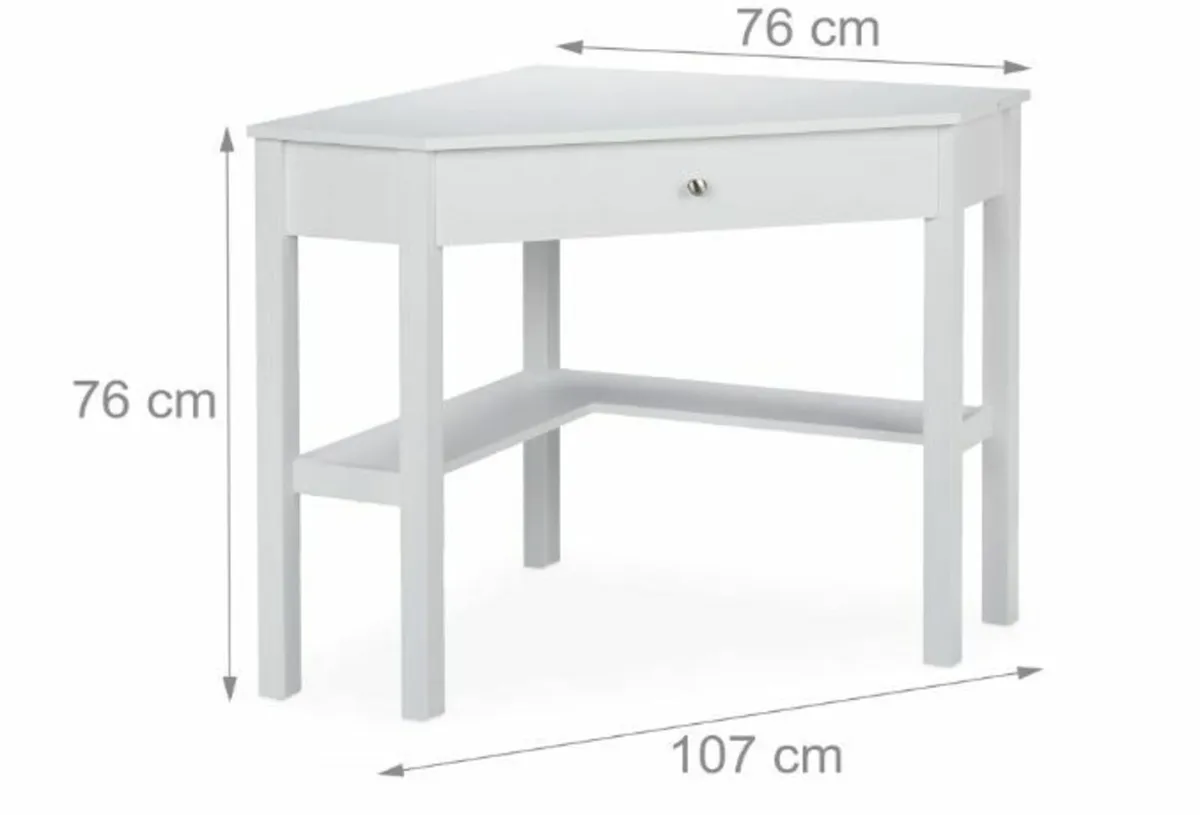Corner Desk, Shelf & Drawer - Image 2