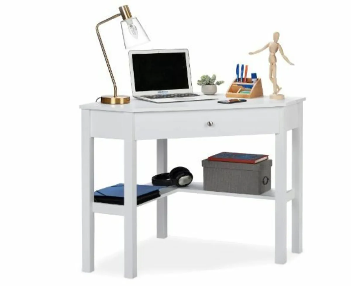 Corner Desk, Shelf & Drawer - Image 4