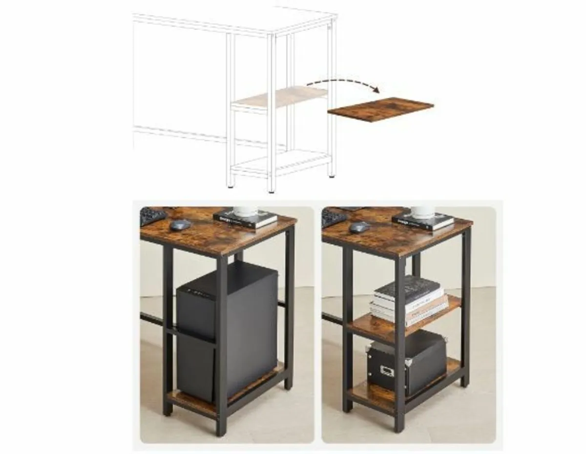 L-Shaped Computer Desk, Corner Desk with 2 Shelve - Image 2