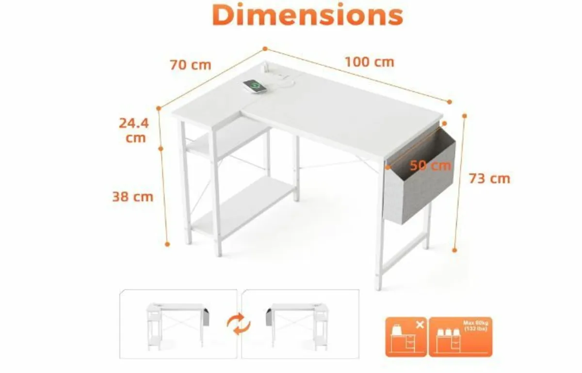 Small L-shaped Desk - Image 3