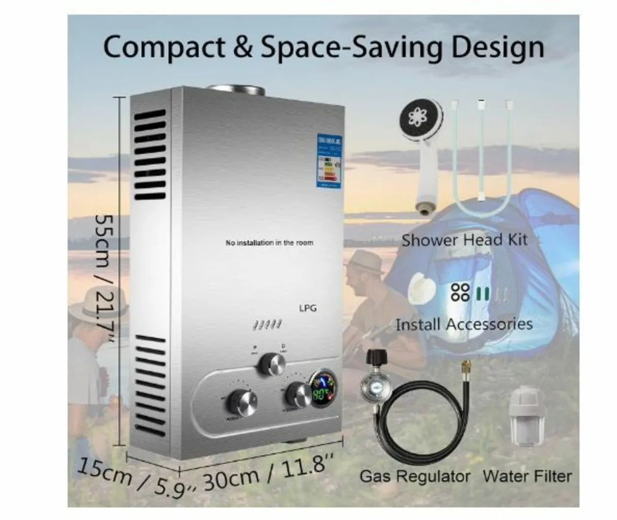 8L Water Heater Gas 16KW LPG Water Heater - Image 2