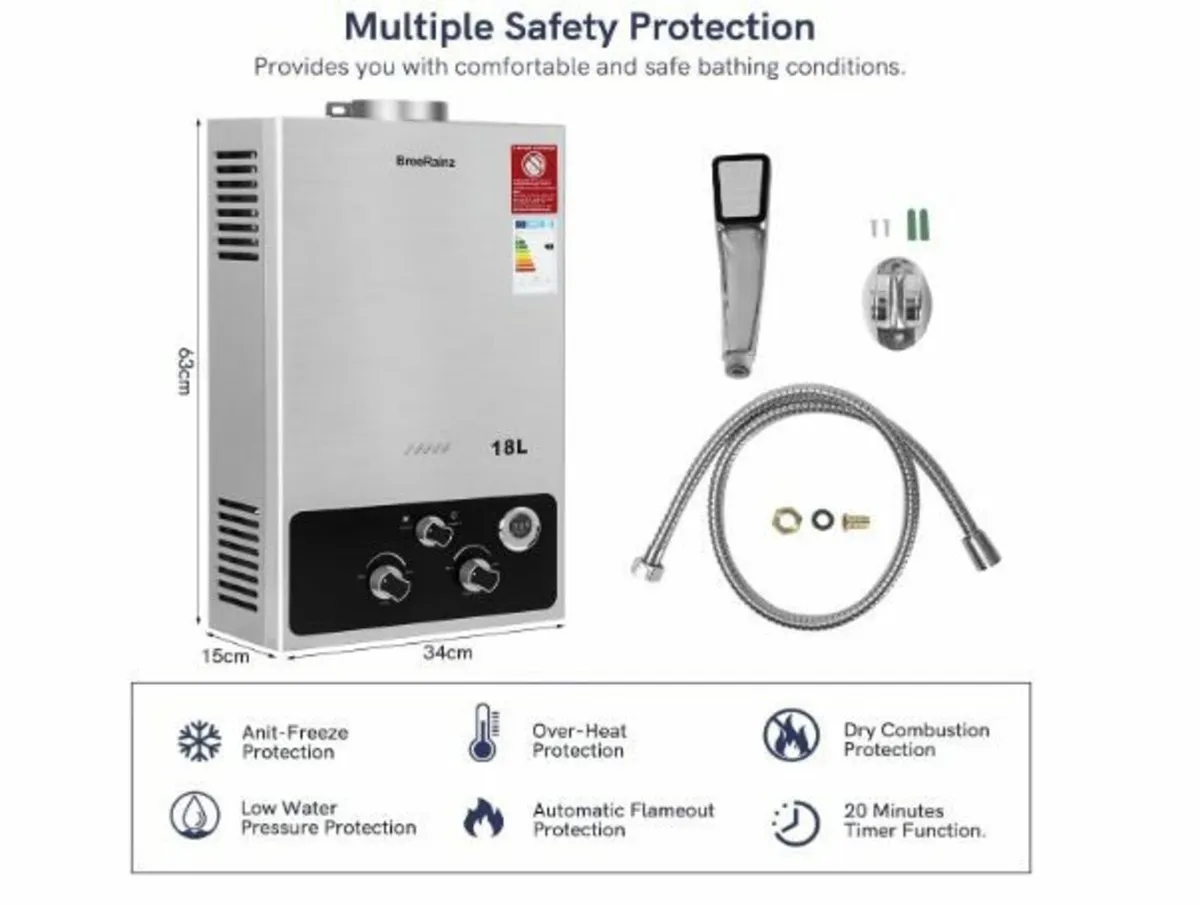 18LPM Gas Instantaneous Water Heater, 36KW - Image 2