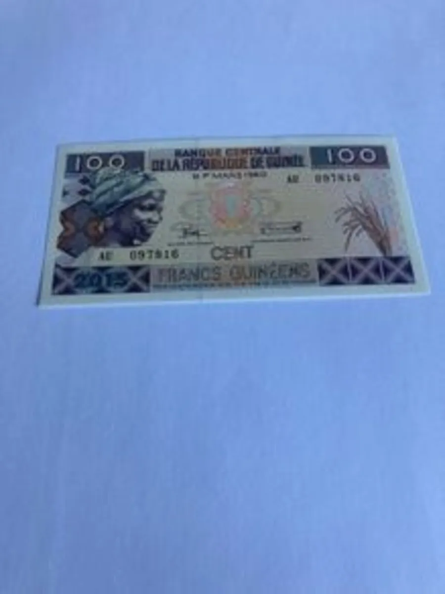 Rare 1960's Guinee Republic Banknote - 100 Francs
