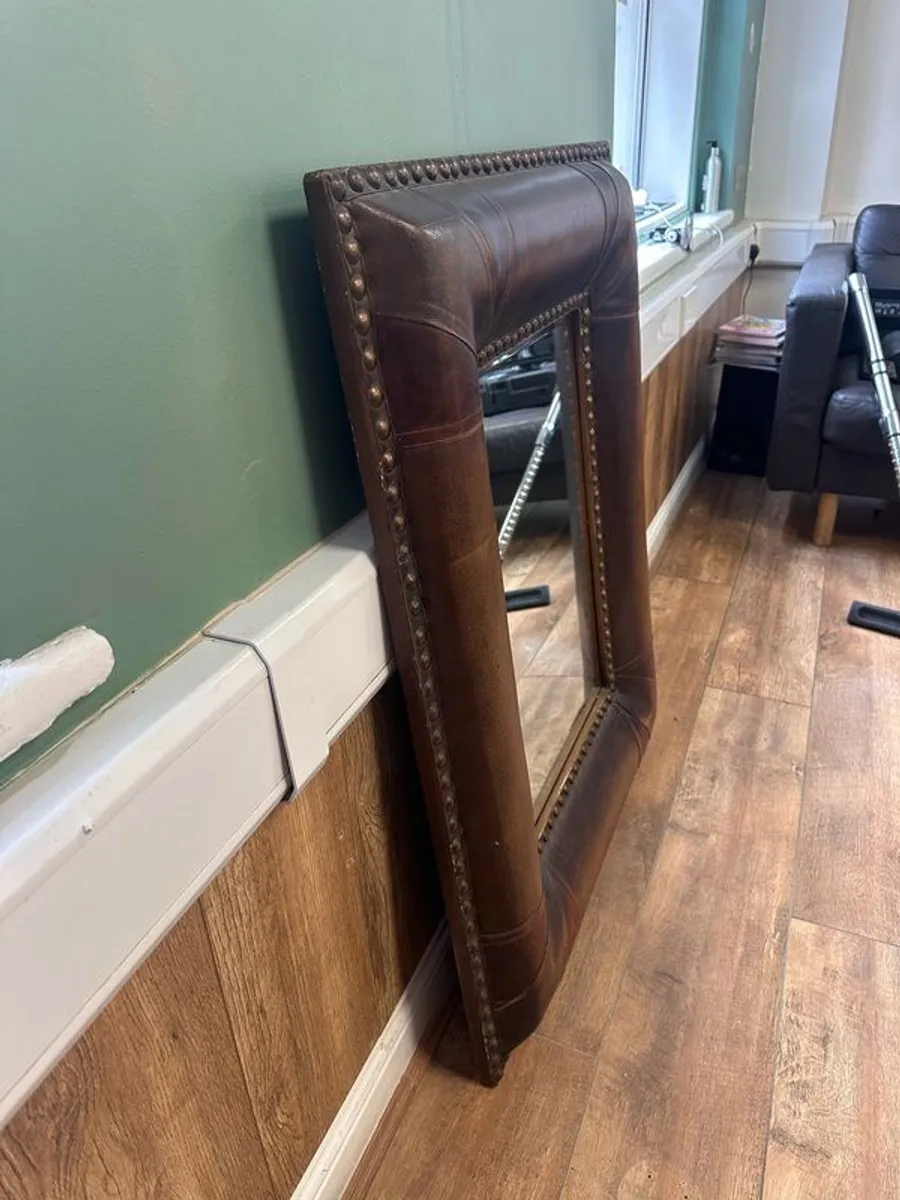 Leather surround mirror - Image 2