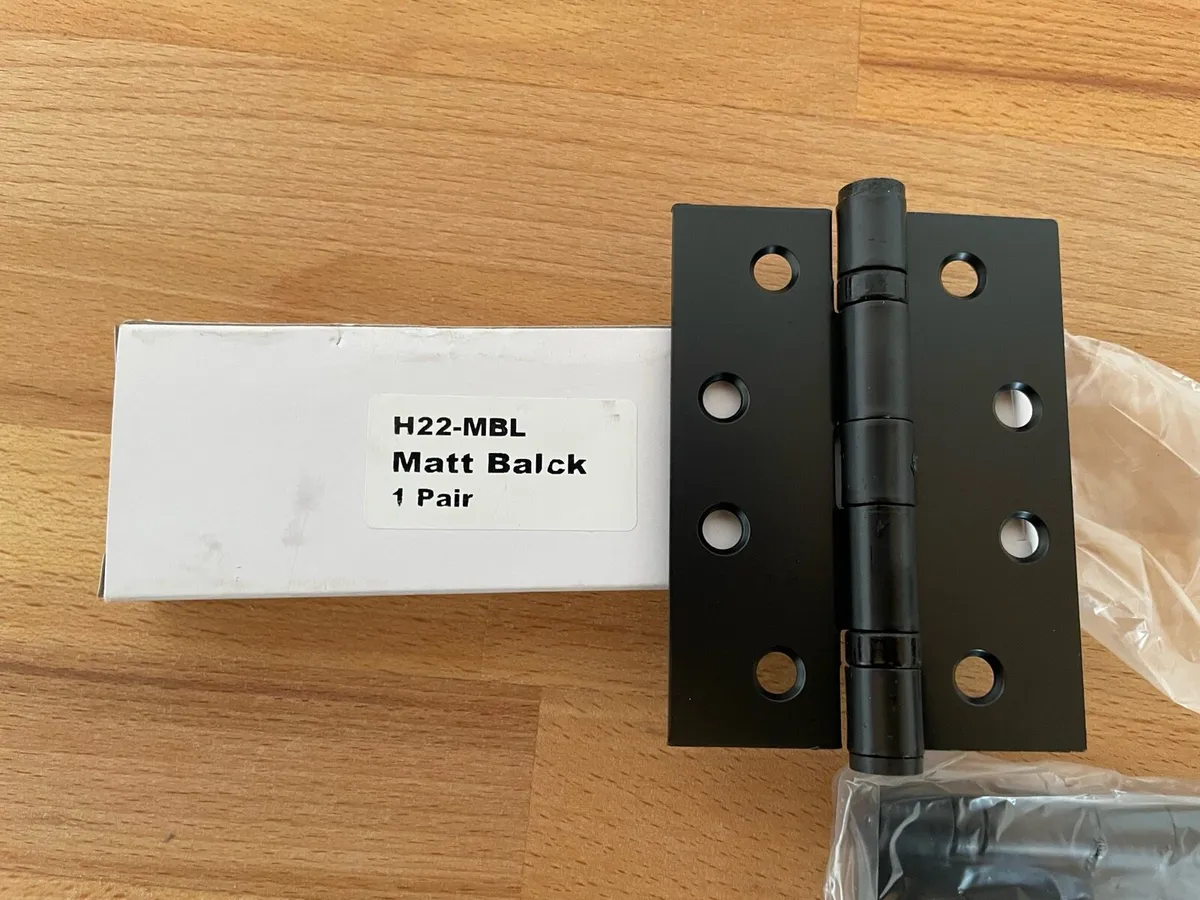 Matt black 4 inch door hinges