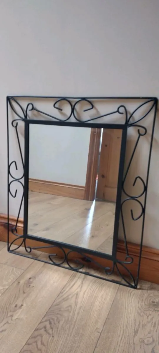 2 x black metal mirrors - Image 3