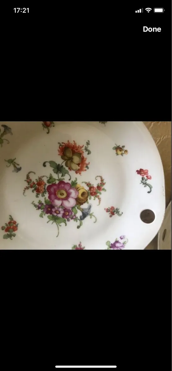 Antique Hand Painted Meissen Plate Set - Image 3
