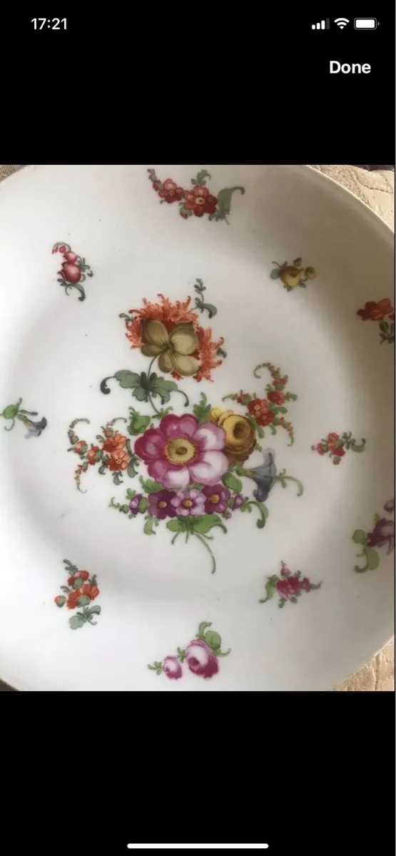 Antique Hand Painted Meissen Plate Set - Image 4