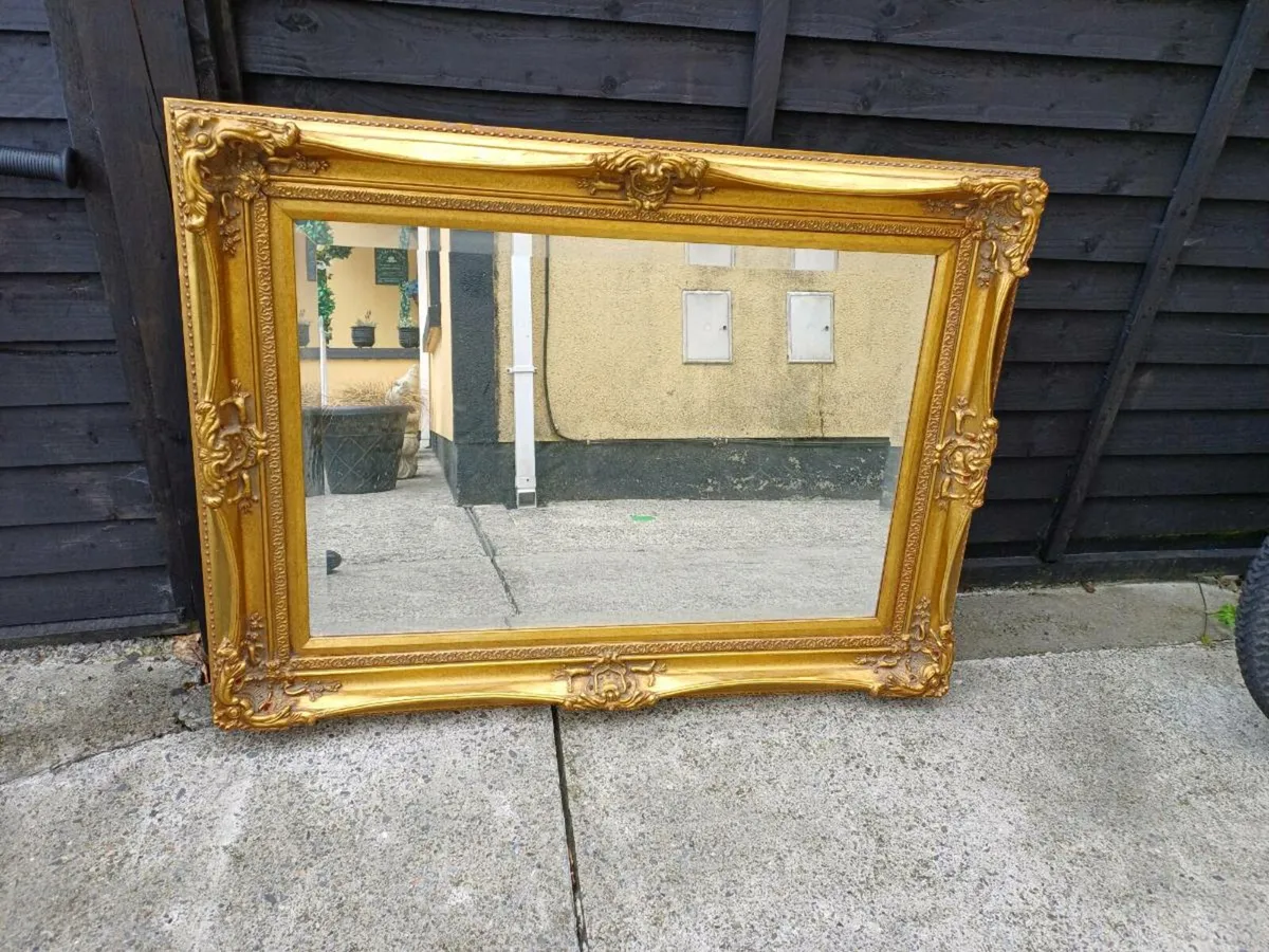 Collection of Large Vintage Gilt Framed Mirrors - Image 2