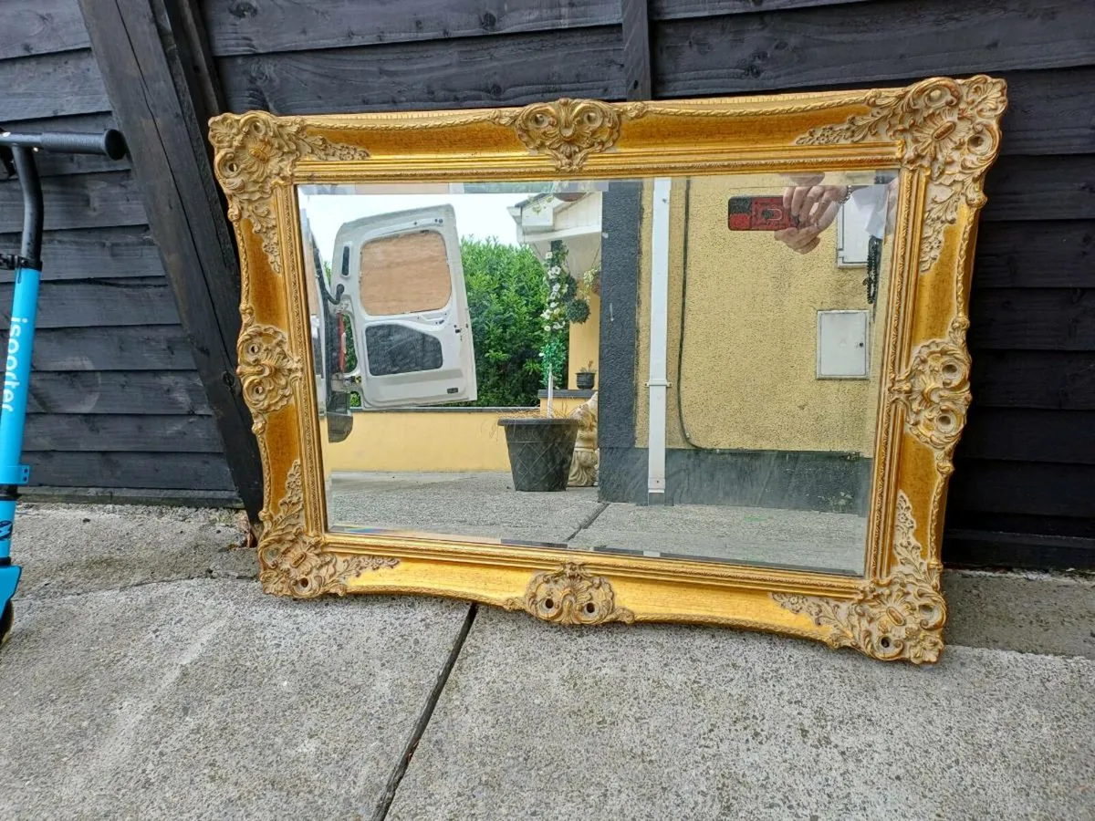 Collection of Large Vintage Gilt Framed Mirrors - Image 2