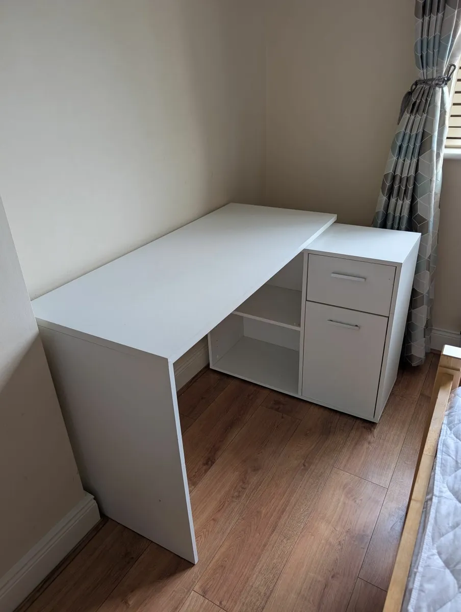 White office desk