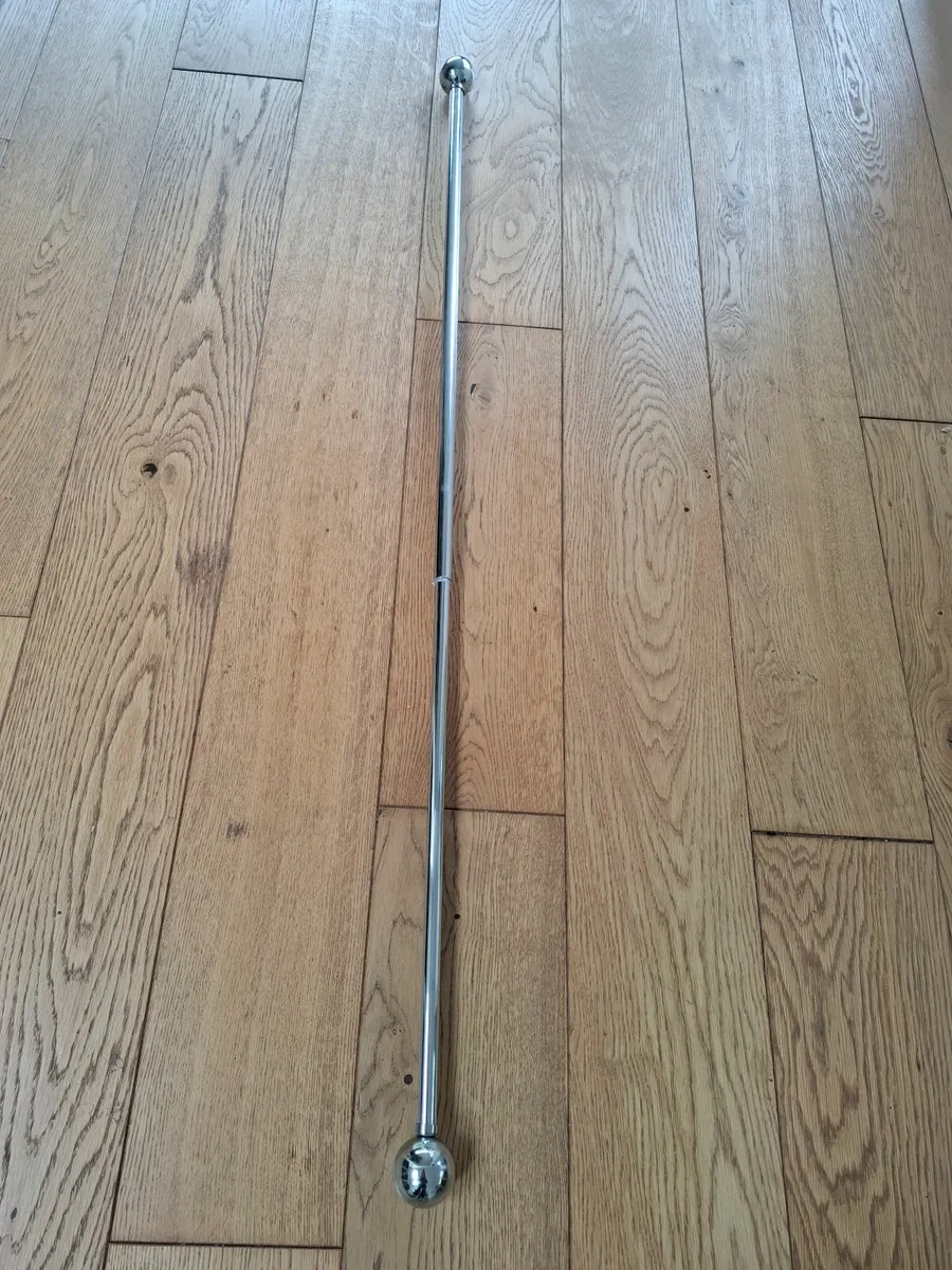 Chrome extending curtain rail and tie backs - Image 1