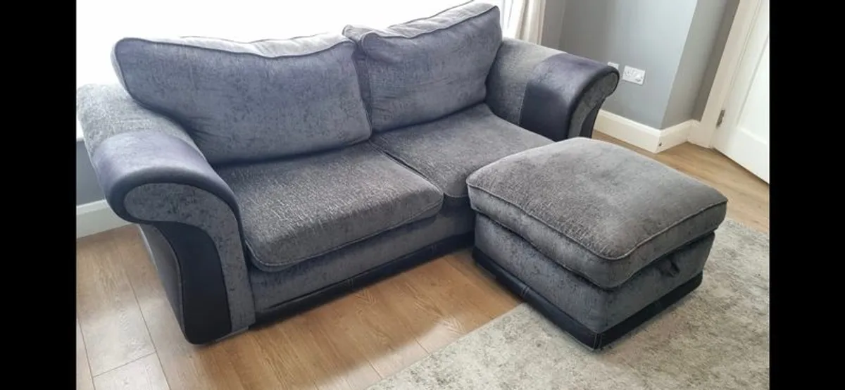 2 and 3 seater sofa and poof from EZ Living - Image 2