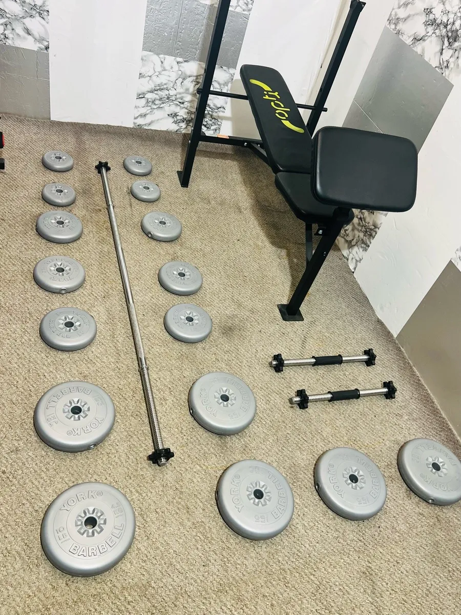 2 X bench’s 50KG weights set barbell dumbbells - Image 3