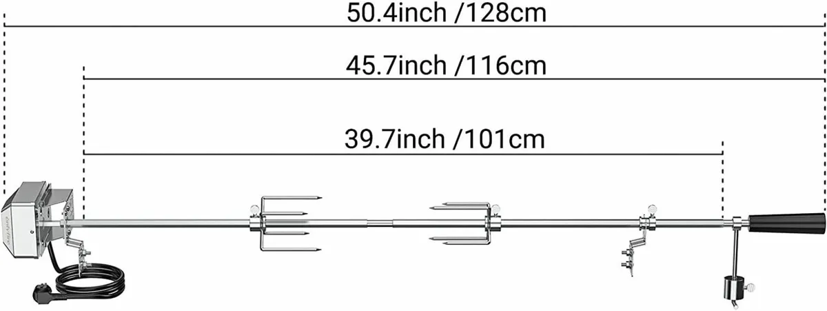 Barbecue Skewer Set with EU Electric Motor Holder - Image 3