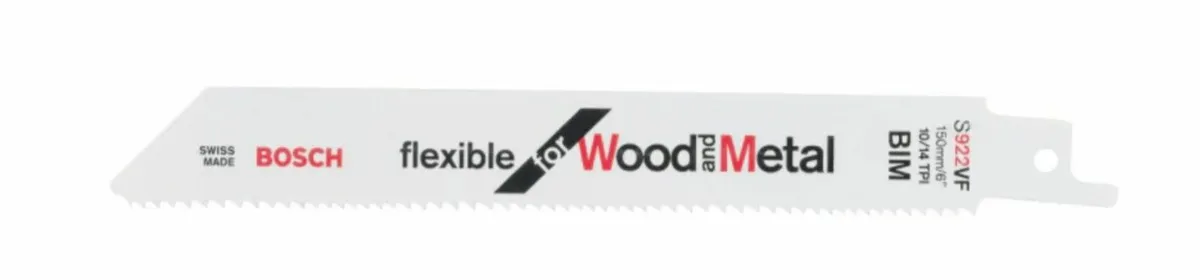Bosch S922VF Recip Saw Blades Wood & Metal 150mm - Image 2