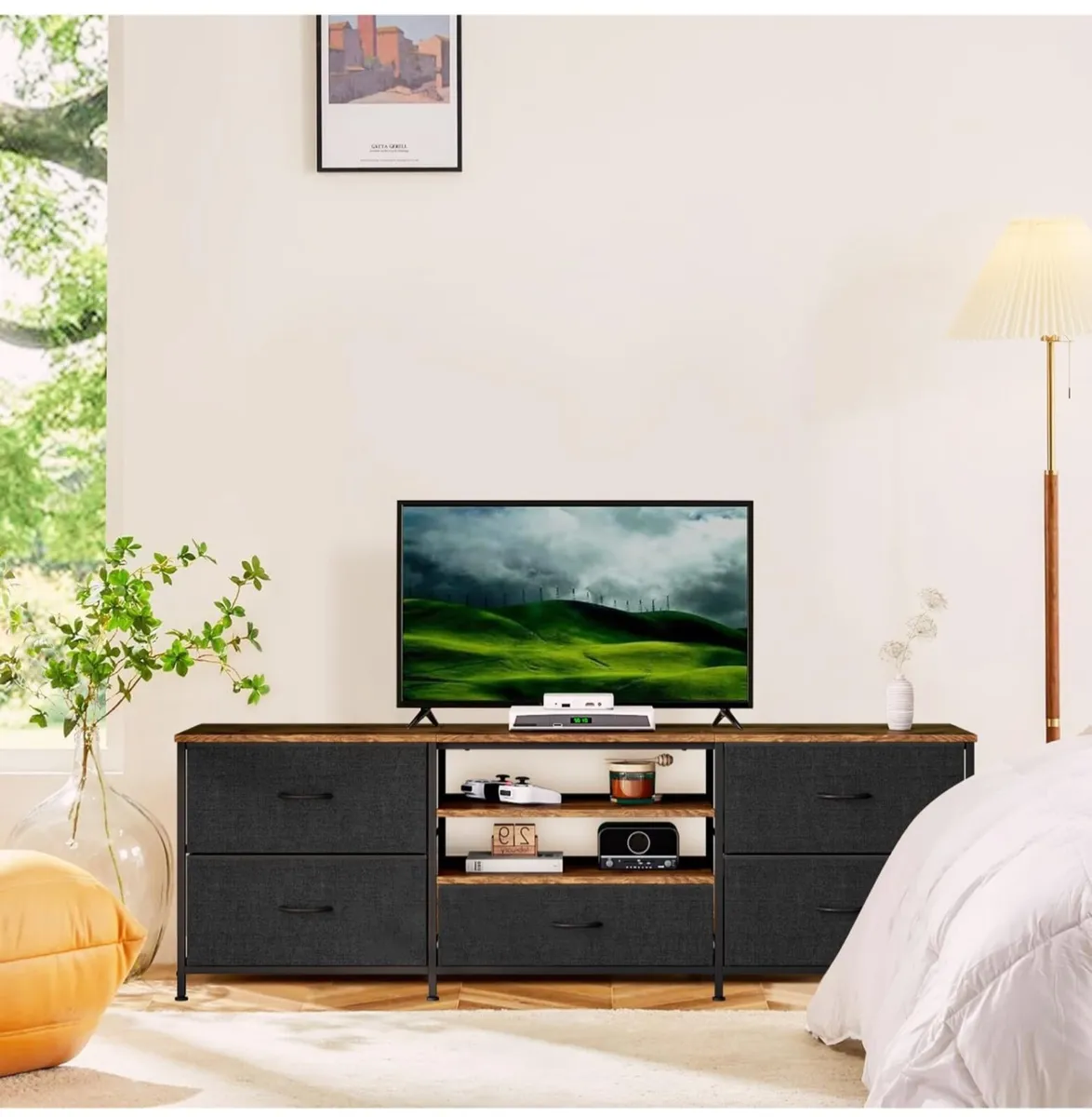 TV Stand Cabinet, TV Unit TV Console Table with 5 - Image 4