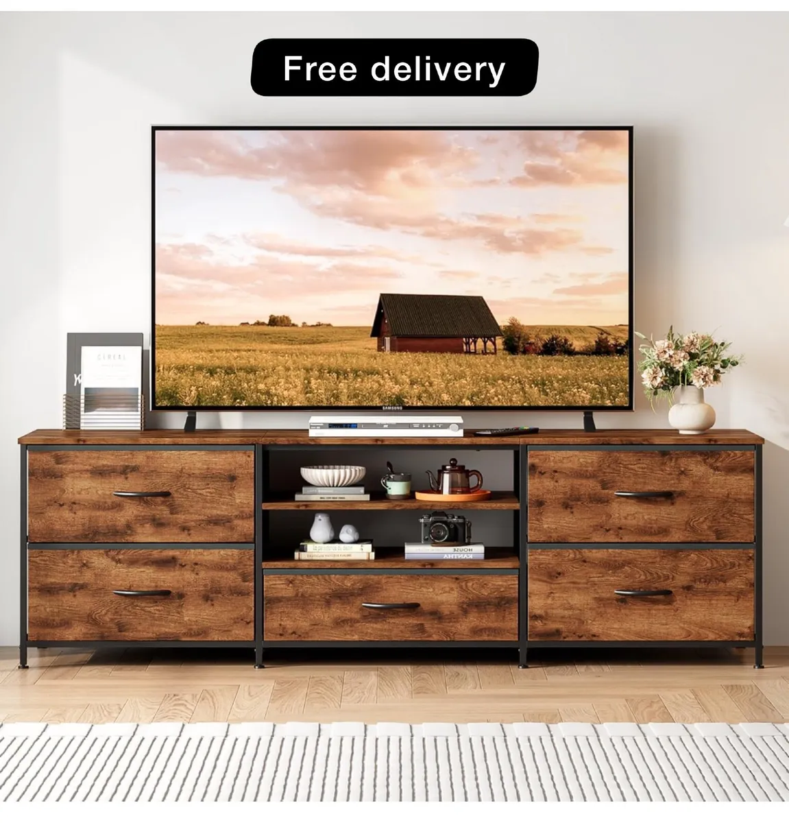 TV Stand Cabinet, TV Unit TV Console Table with 5 - Image 1