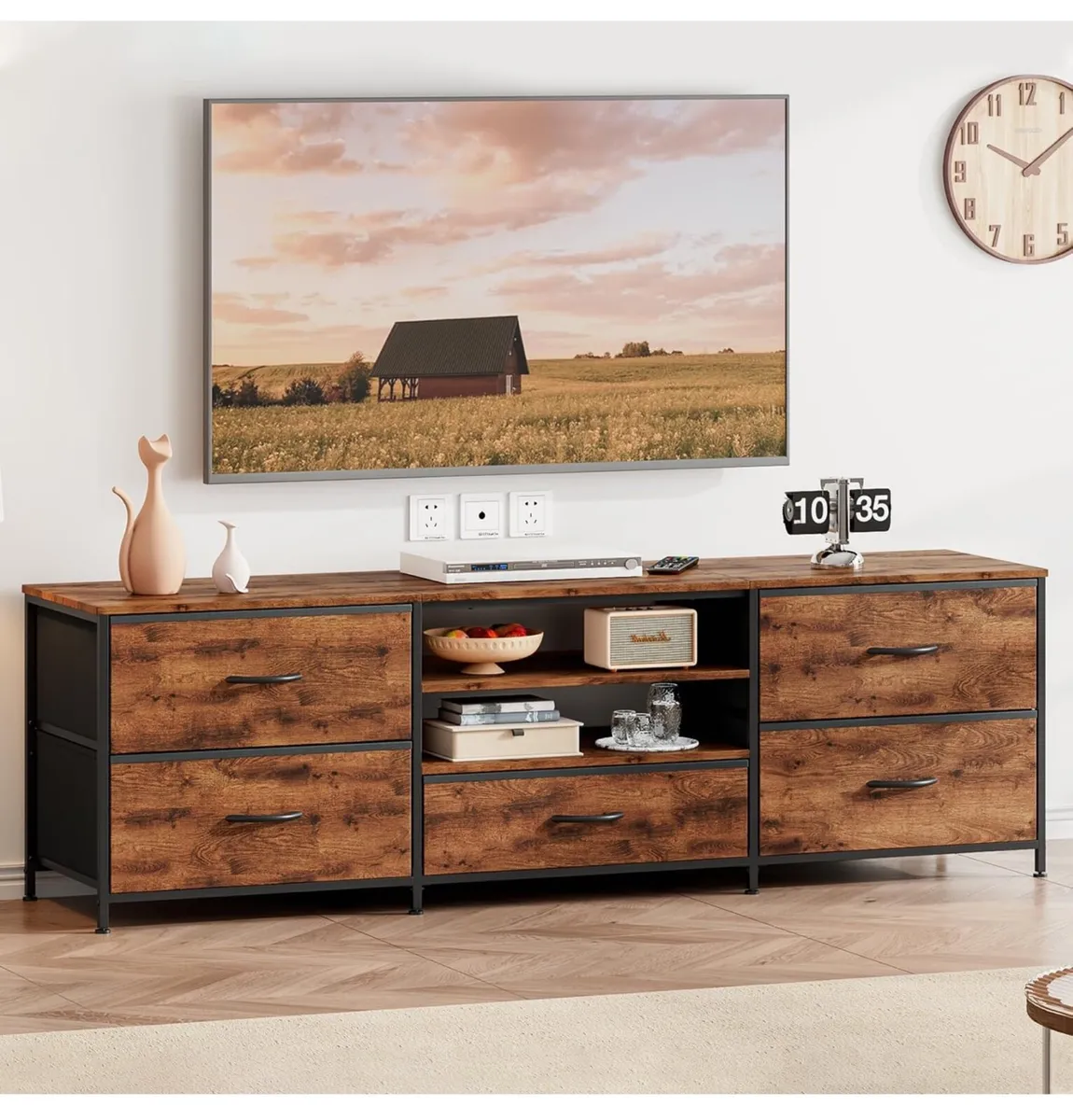 TV Stand Cabinet, TV Unit TV Console Table with 5 - Image 1