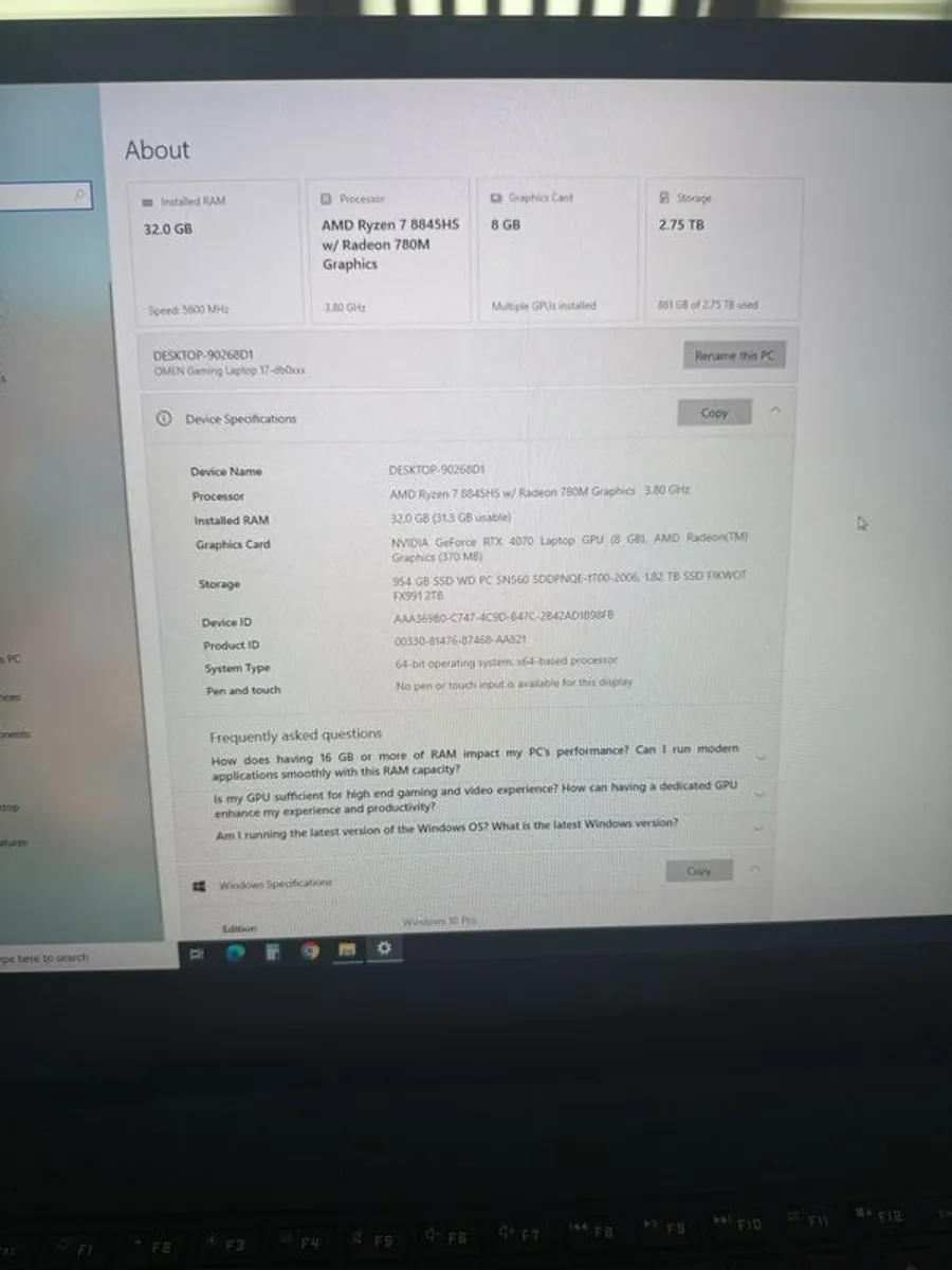 Hp Omen 17 Laptop, Ryzen 7 8845hs, Rtx 4070 140w, 32gb/3tb Ssd - Image 3