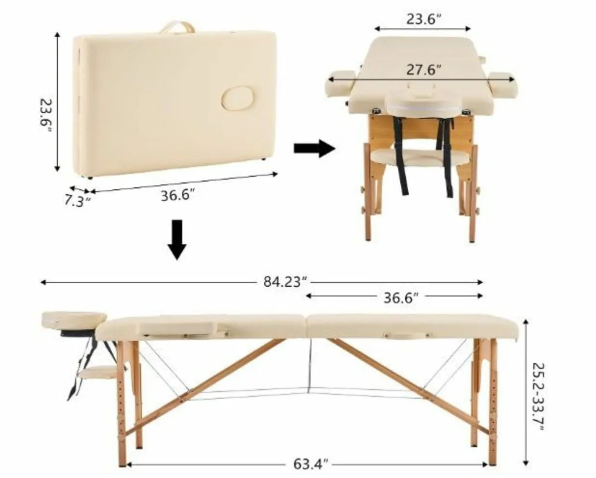 Folding Massage Table 2 Zone Massage - Image 3