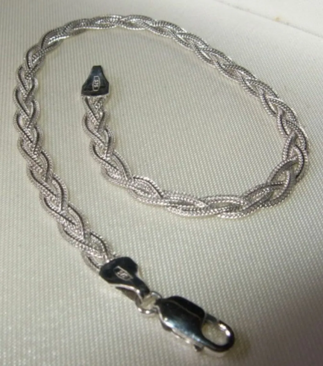 Vintage Hallmarked White Gold 'Weave' Bracelet - Image 1