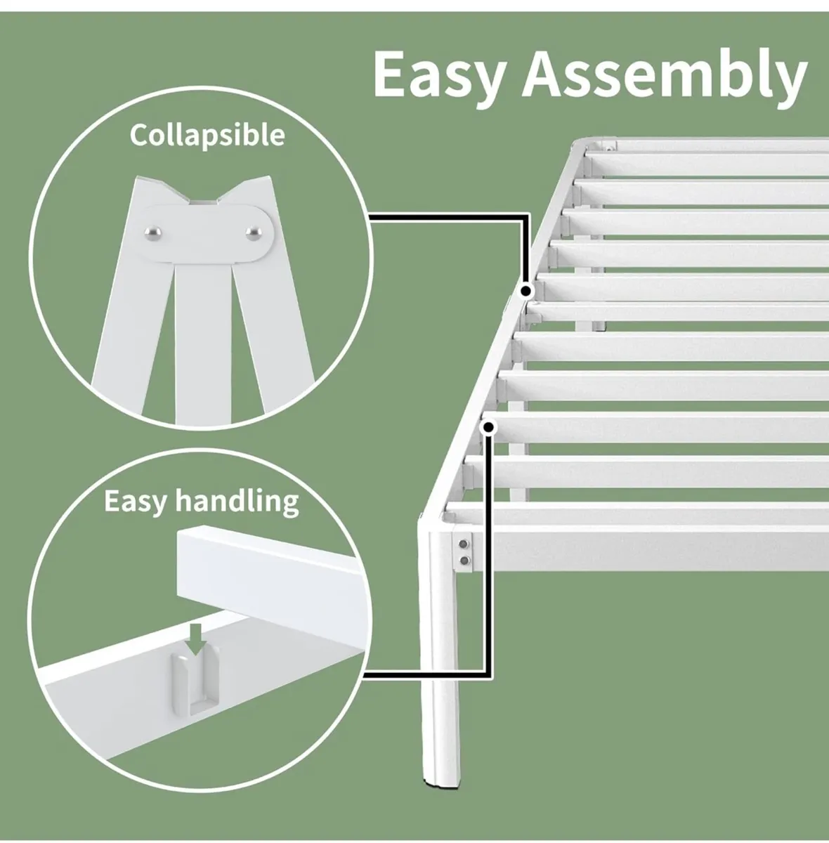 White Super King Bed Frame 6ft with Rounded Corner - Image 4