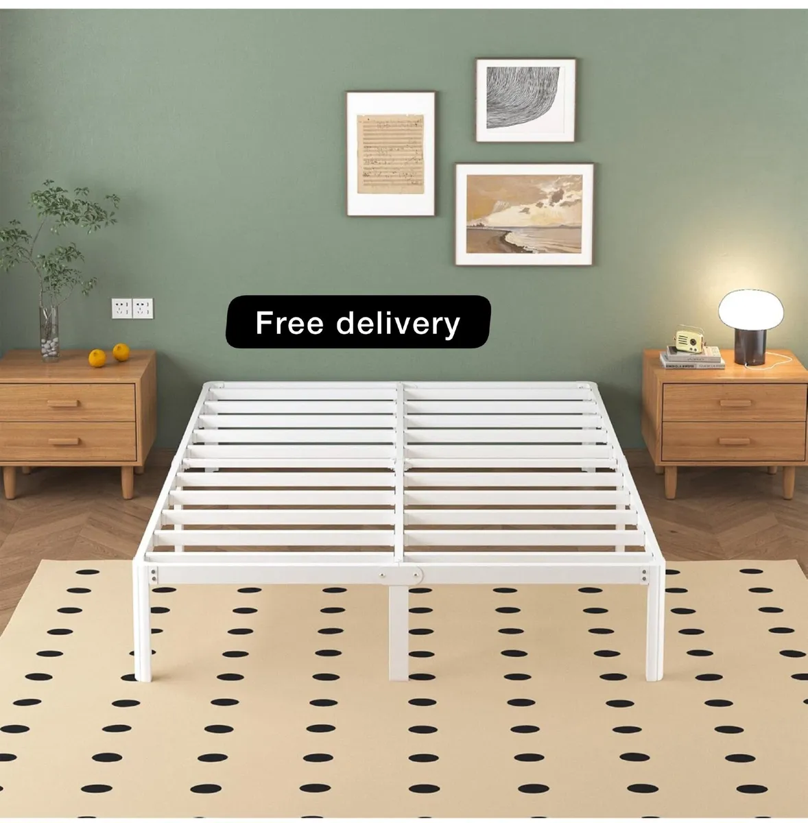 White Super King Bed Frame 6ft with Rounded Corner - Image 2