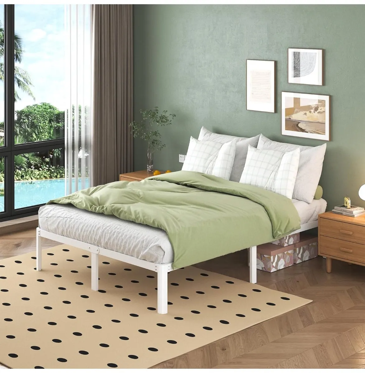 White Super King Bed Frame 6ft with Rounded Corner - Image 1