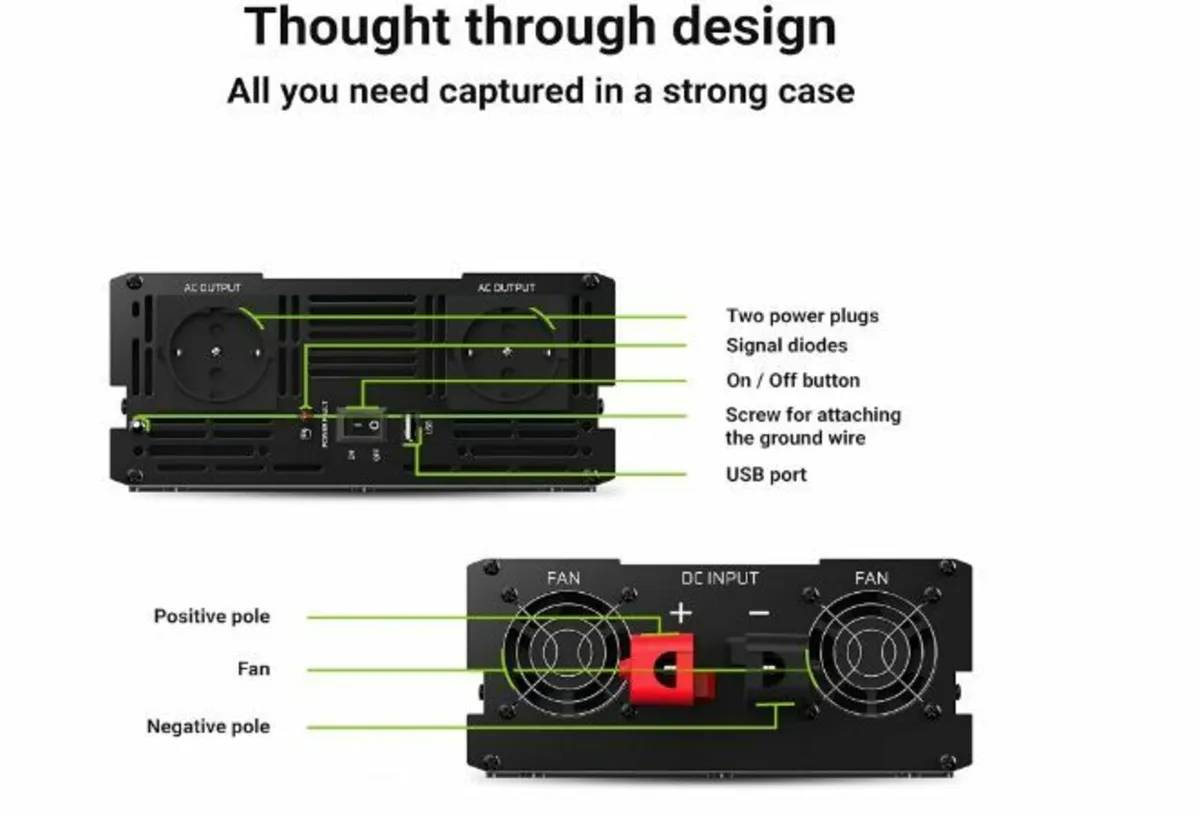 2000 W / 4000 W, 12 V to 230 V Pure Sine Volt - Image 2