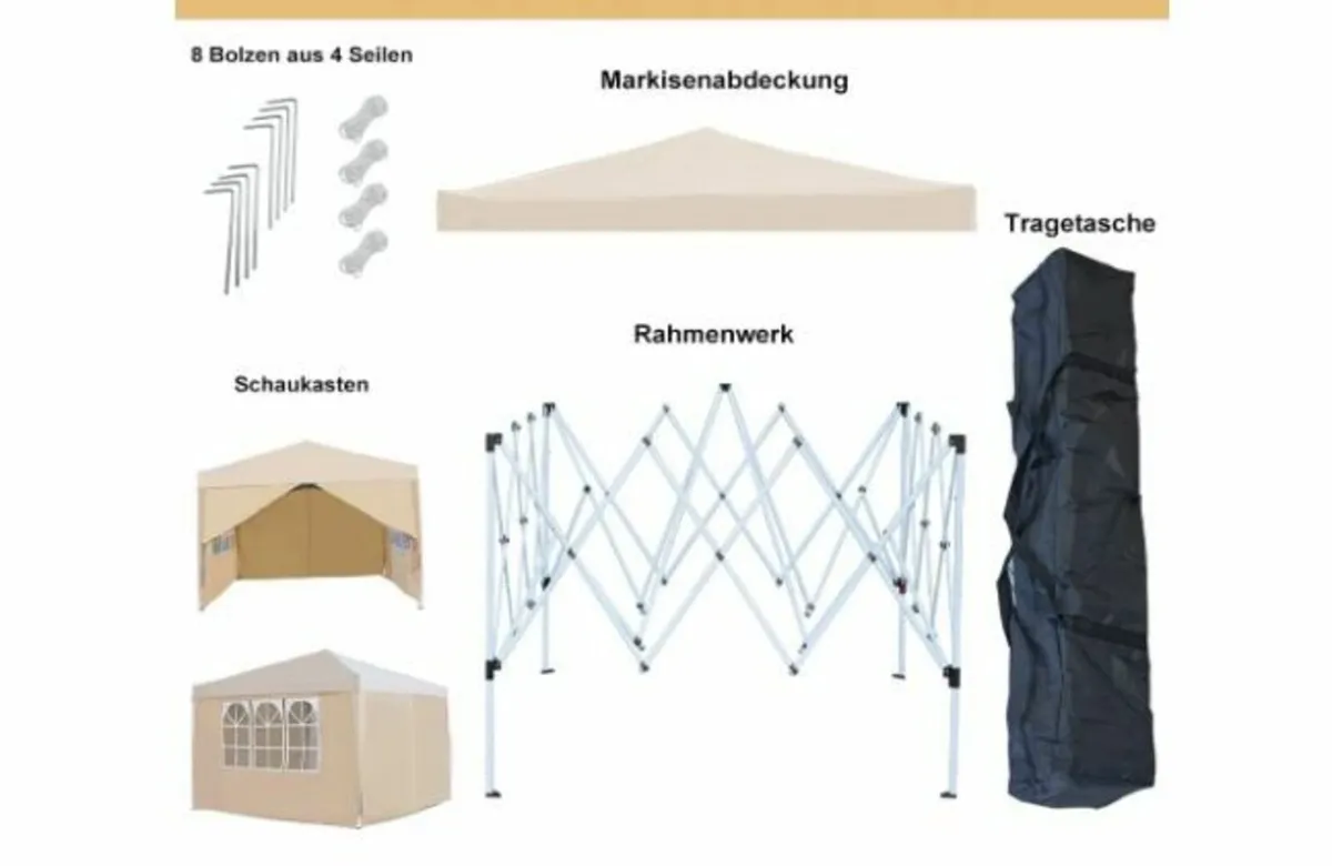 Folding Gazebo Waterproof Gazebo 3 x 3 m - Image 2