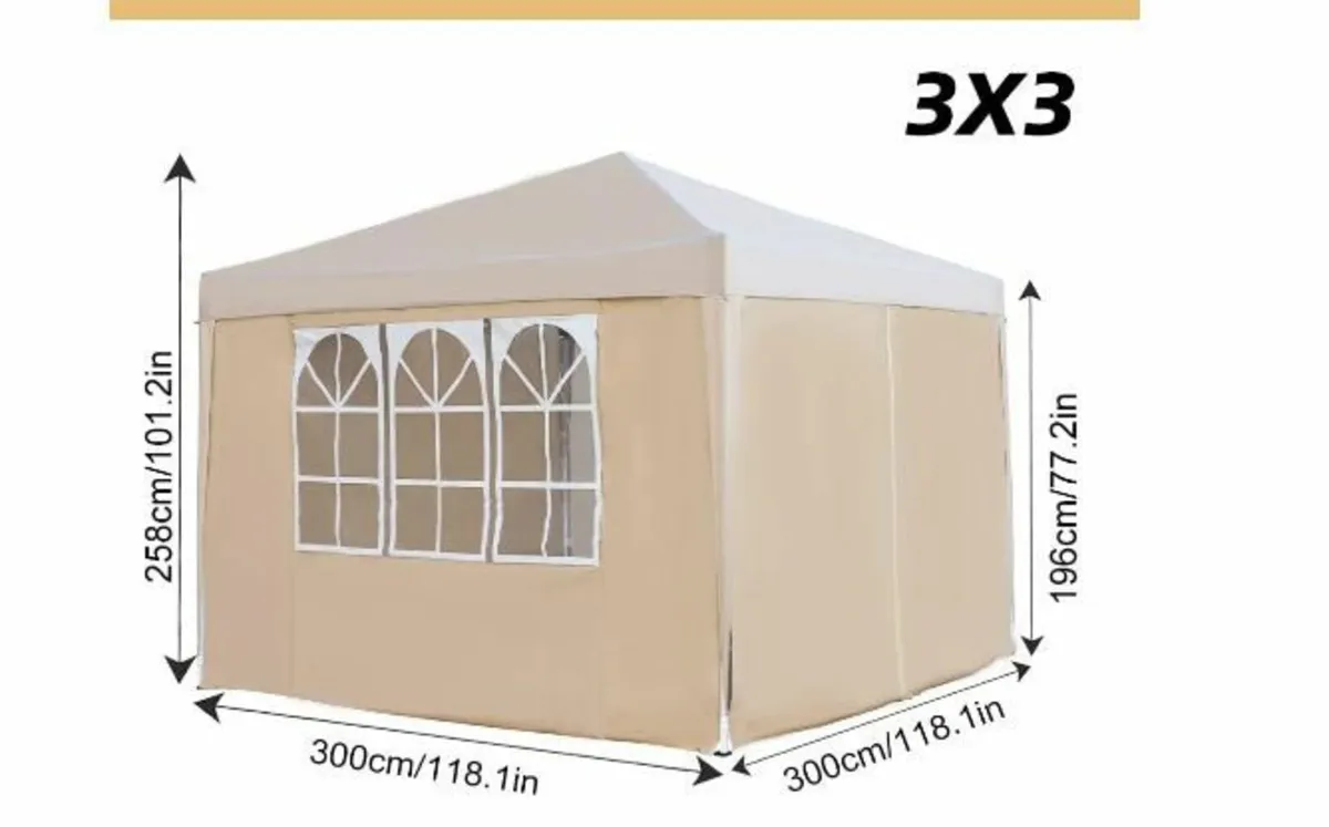 Folding Gazebo Waterproof Gazebo 3 x 3 m - Image 3